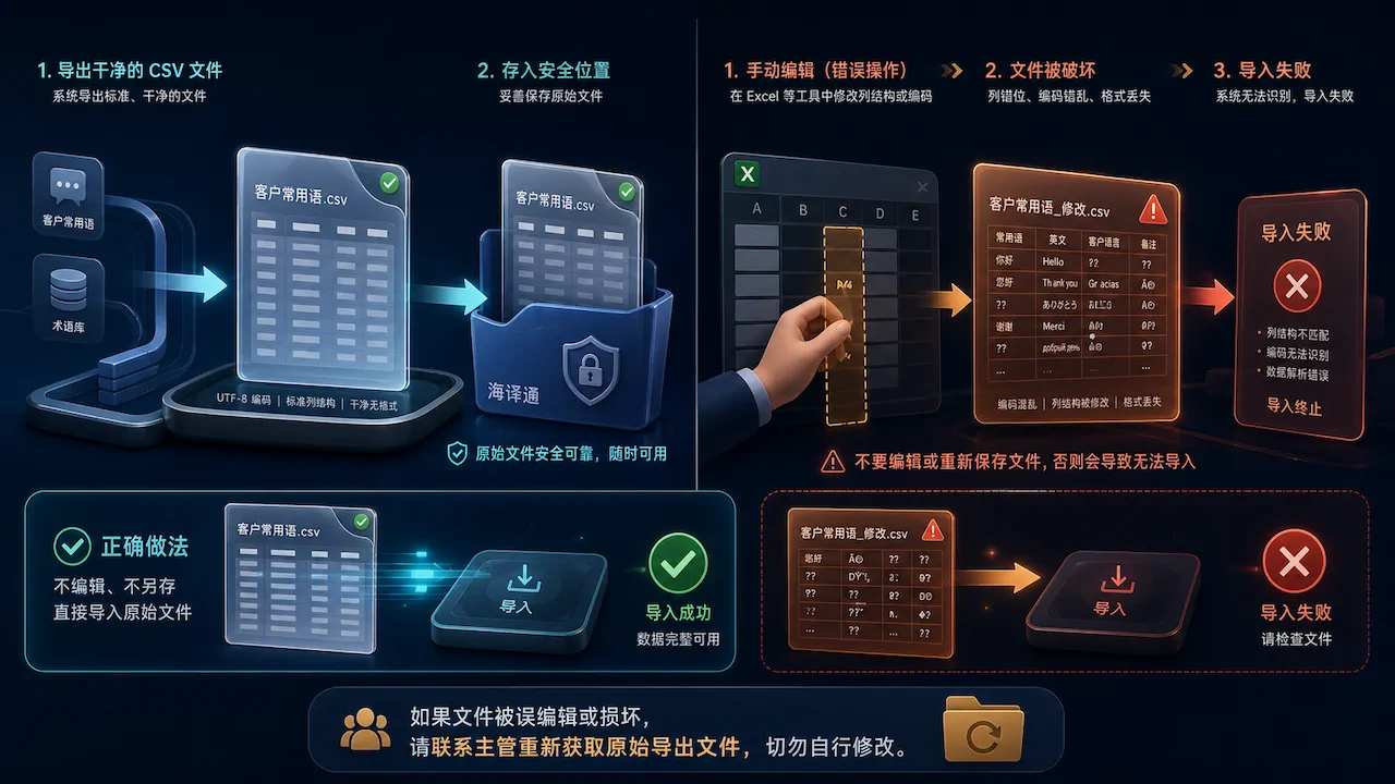 如何利用海译通的导入导出功能同步客户常用语？
