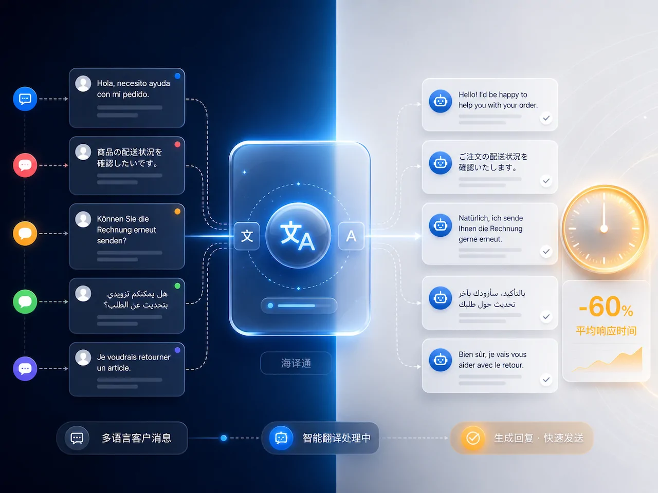 Facebook Messenger客服如何设置海译通提高回复效率？
