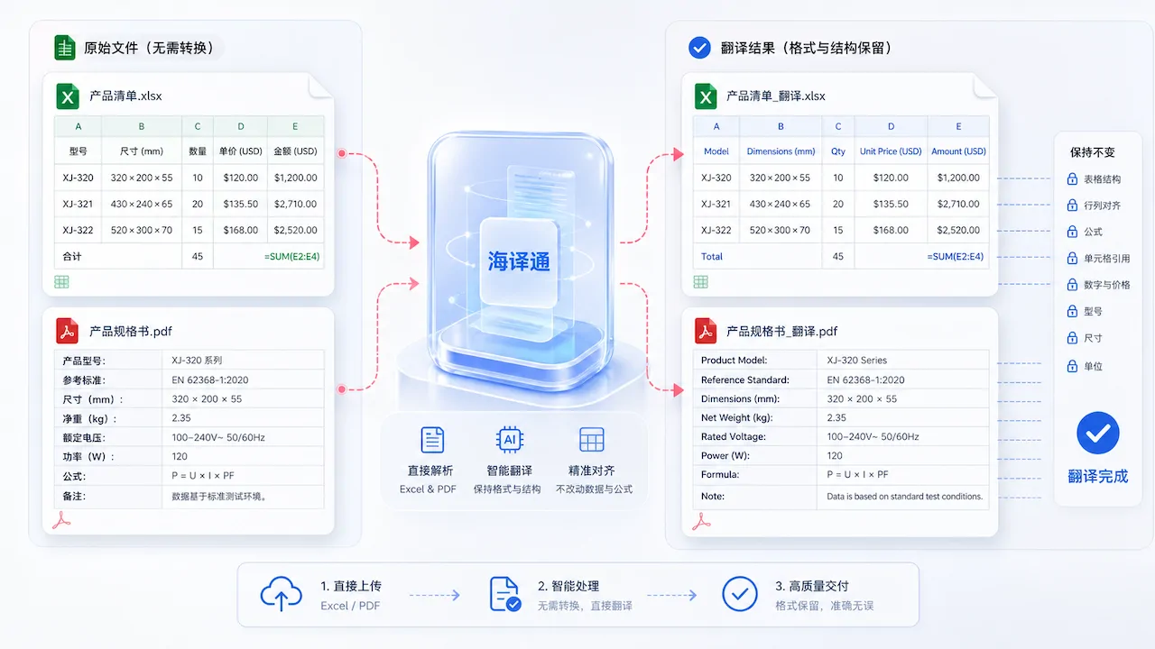 外贸报价单翻译怎么做？海译通表格翻译功能详解