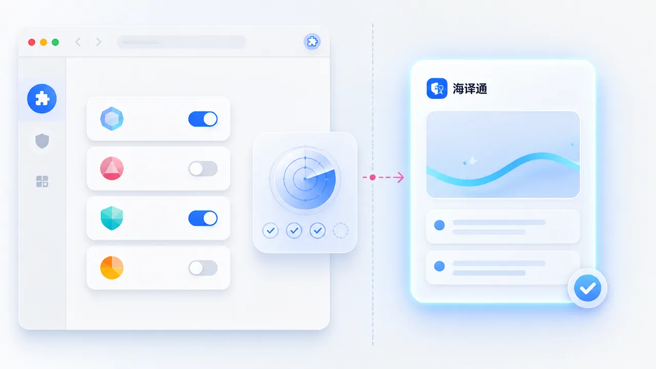 为什么海译通在WhatsApp网页端不显示翻译按钮？